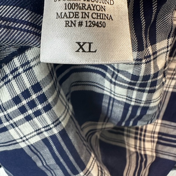 Comi vintage women’s xl blue plaid button up nwt - Picture 4 of 4